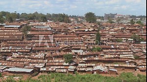 An overview of the slums of Nairobi, Kenya.