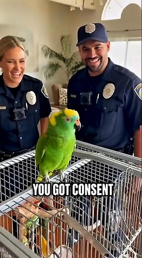 The Funniest Parrot EVER Roasting Police Officers! 🔥 Pro-Level Savage 😂 #ai #talkingparrot #parrot