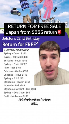 Jetstar's Return For Free Sale: Japan & More!