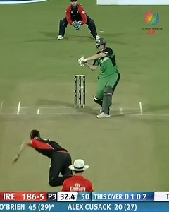 1.6M views · 5.1K reactions | Fastest hundred in ICC Cricket World Cup history  On this day in 2011, Ireland's Kevin O’Brien created history with his 50-ball century against England. | ICC - International Cricket Council | Facebook