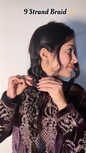 Shamli Raizada | 9 Strand braid 😍 . . . . . #braidstyles #hairstyle #hairtutorial #hairideas #braids #reelsinstagram #reels #❤️ | Instagram
