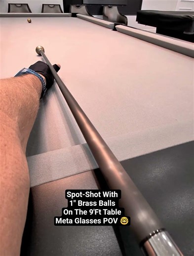 Spot-Shot With 1" Brass Balls, Can We Do It? Meta Glasses POV 🤓#8ballpool #billiards #9ball