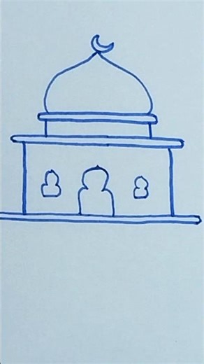 Easy masjid drawing 🕌🕌🕌#masjid #viral #shorts #ytshort