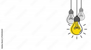 2d animated bulbs for new ideas innovation creations tips tricks bulb icon symbols cartoon for presentation.