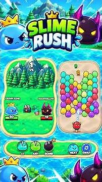 “Slime Rush! Epic Slime Battle – Crown Slime vs Monster King! #games #gaming #gameplay