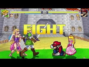 AN Mugen #310: Link & Zelda VS Super Mario & Peach