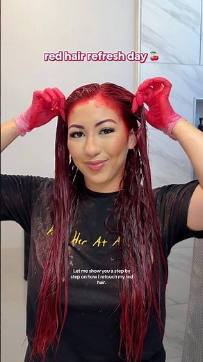 step by step: how I dye my hair red 🍒 #redhair #pelorojo #redhaircolor #hairinspo