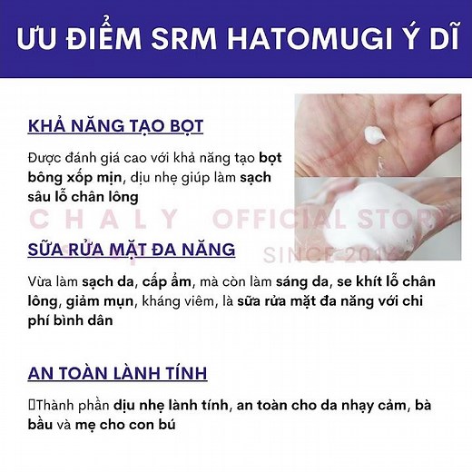 [Review] Sữa rửa mặt ý dĩ Hatomugi Naturie W Cleansing Foam Nhật | Shop Nhật Chaly
