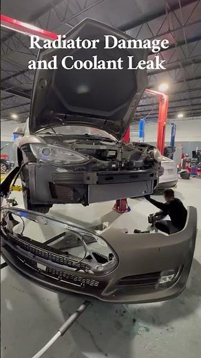 Tesla Radiator Replacement: Fixing a Coolant Leak | EV Garage #automobile #teslaservice