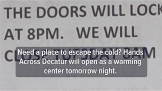 Need a place to escape the cold? Hands Across Decatur will open as a warming center tomorrow night.