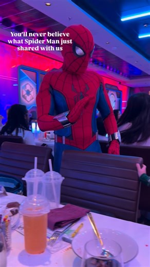 Meeting our friendly neighborhood spider man 🕷️🕸️ Disney Cruise Line - Marvel - Marvel Universe - Disney Treasure | The Vacationeer- Gabby Trump