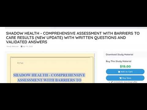 SHADOW HEALTH - COMPREHENSIVE ASSESSMENT WITH BARRIERS TO CARE RESULTS