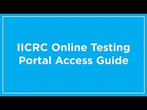 IICRC Online Testing Portal Access Guide