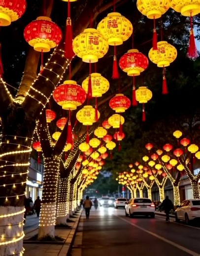 Decorative effect of string lantern pendant lamp # idy Wenlv Lighting # Night Tour Scene Creation