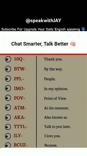 💬 How many of these texting shortcuts did you already know? ✅✅#spokenenglish #ytshorts #english