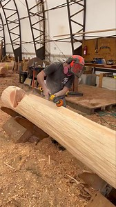 Simon with some precision sanding to the scribe line👍💪 | Langberg Log Homes