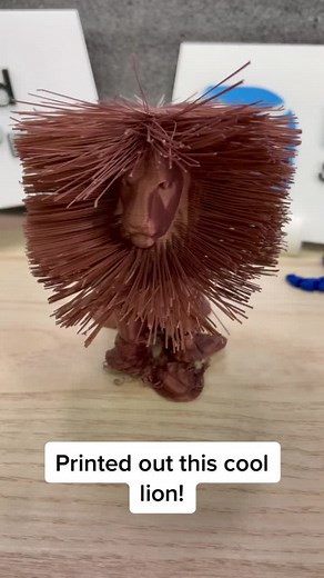 Custom 3D Printed Lion with Stylish Mane