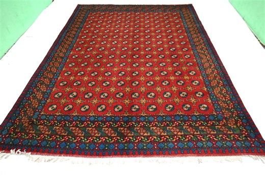 8x11 Ft Turkmen Tribal Mori Design Rug - Afghan Hand Knotted Veg Dye Soft Wool Custom Size Area Rug- Oriental Rug - Rugs for Living Room - Etsy