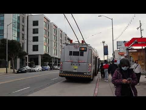 SF Muni: Daly City bound XT60 7207 Rt.14 at Mission St/Silver Av