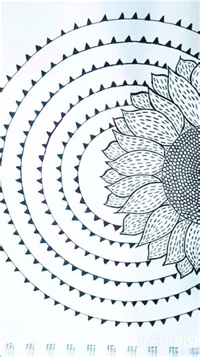 This sunflower drawing trick is so satisfying #zentangle #drawing #art