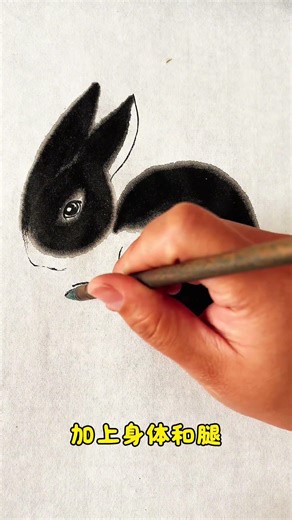 Double Rabbits#Freehand Chinese painting#Chinese painting Tutorial Douyin Assistant#Draw a