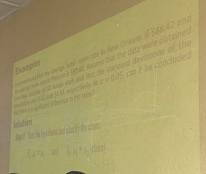 Example:A survey found that the average hotel room rate in New... | Filo