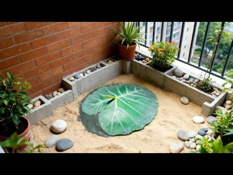 Create Unique Beautiful Garden Balcony Corner By Cement & Sand