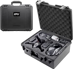 Portable Hard Backpack Case for DJI FPV Drone Combo, Waterproof Shockproof Storage Bag Carrying Case for DJI FPV Drone Fly More Set Accessories (FPV Case Black)