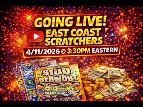🔥 EAST COAST SCRATCHERS GOING LIVE TODAY AT 3:30PM EASTERN!! 🎟️💵