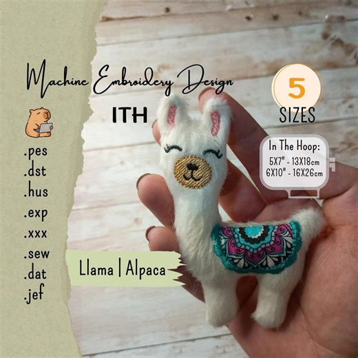 ITH Llama Alpaca – Machine Embroidery Design | Plush Keychain and Bag Charm | 5x7” (13x18cm) Hoop | With Video Tutorial - Etsy