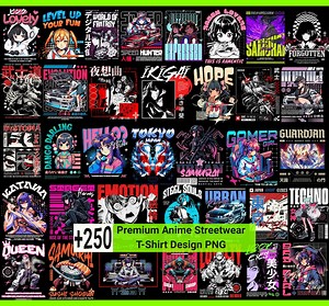 250  Anime T-shirt Designs PNG – Famous Characters, Urban Japanese Streetwear, Premium Anime Shirt Design Collection - Etsy