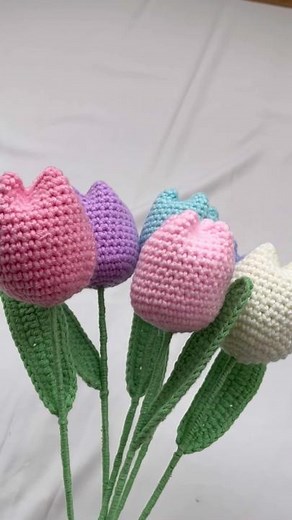 The making of tulip flowers 🌷🌷 #crochet #tulip #handmade #fyp