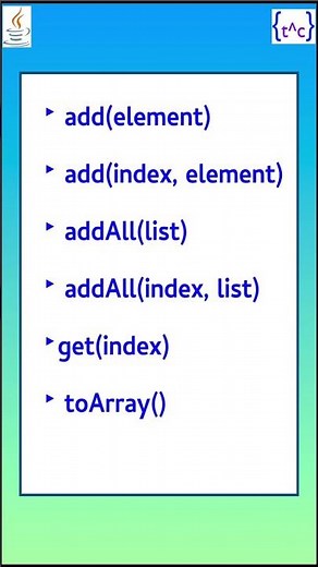 ArrayList in Java | Most Common Methods 💥 #shorts #ytshorts