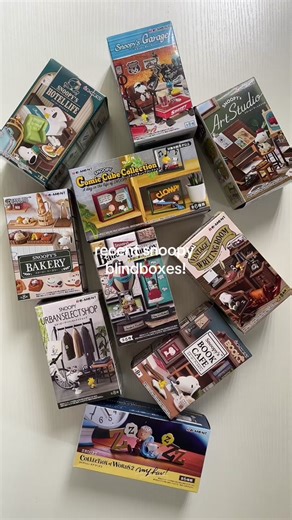 everytime i think ive found them all i find a new one 😵‍💫 my favorites for sure are book cafe and snoopy’s bakery 💛 #snoopy #snoopycollection #snoopyhaul #snoopyfinds #blindbox #blindboxopening