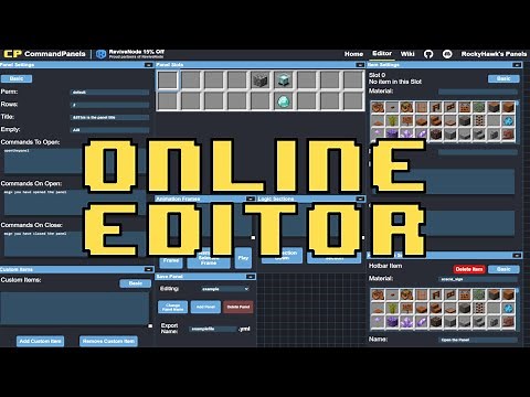 CommandPanels Tutorial | Online Editor (CommandPanels v3.x.x)
