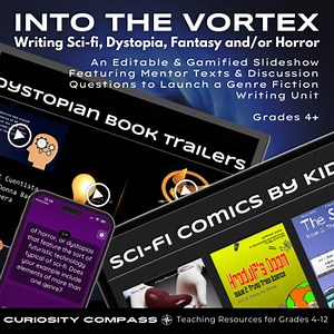 Genre Writing Slideshow & Quizizz Science Fiction, Fantasy, Dystopia, Horror