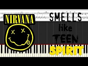 Nirvana - Smells Like Teen Spirit. Piano Tutorial. speed -50%