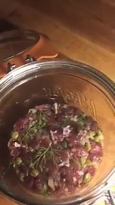 Fun with a smoking gun! Smoked venison tartar. (Thanks Austin Morris!) How does YOUR food go up in smoke? http://barbecuebible.com/product/smoking-gun-portable-food-smoker/ | Steven Raichlen
