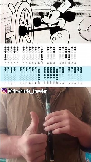 Mickey Mouse Steamboat Willie - Tin Whistle Tabs