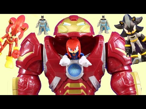 Sonic As The Flash & Shadow As Batman & Knuckles As Superman Help Imaginext Batman