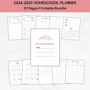 Homeschool Planner Printable 2024-2025 | Homeschool Planner Pages | Lesson Plan Template - Etsy