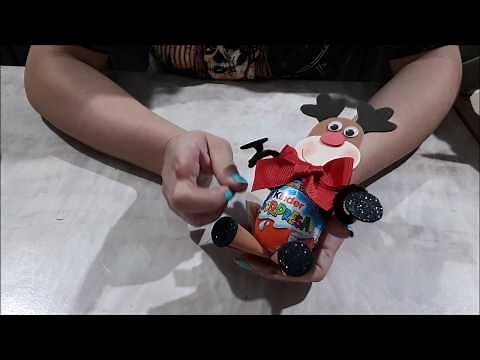 huevo kinder decorado para navidad (detalle para regalar)