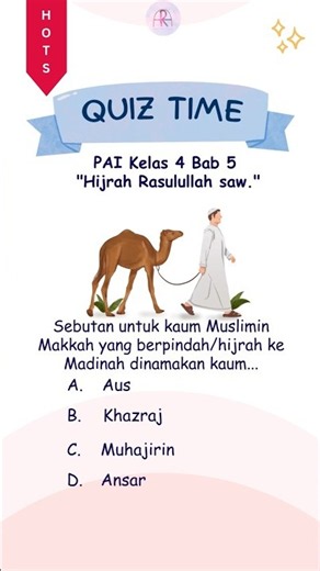 QUIZ PAI KELAS 4 BAB 5 KISAH HIJRAH NABI MUHAMMAD SAW. SEMESTER 1 TERBARU 2026 #quiz #belajar