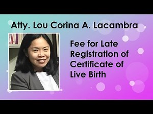 Magkano ang gagastusin para sa late registration ng birth certificate?