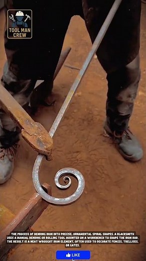 The Art of Iron Forging: Forming Ornamental Spirals with Simple Manual Tools #toolmancrew #tools