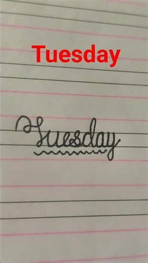 #Third Day Of The Week- Tuesday#How to write "Tuesday" in cursive writing#cursive_writing_practice
