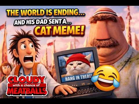 The World Is Ending… And His Dad Sent a Cat Meme Instead 😂 | Cloudy With a Chance of Meatballs