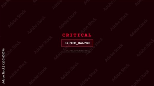 Critical system halted error message