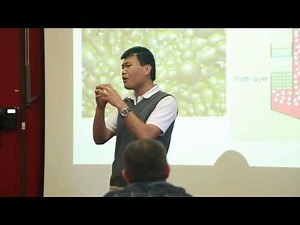 Floatation use in mineral processing to separate coarse and fine particles. PhD student Guichao Wang