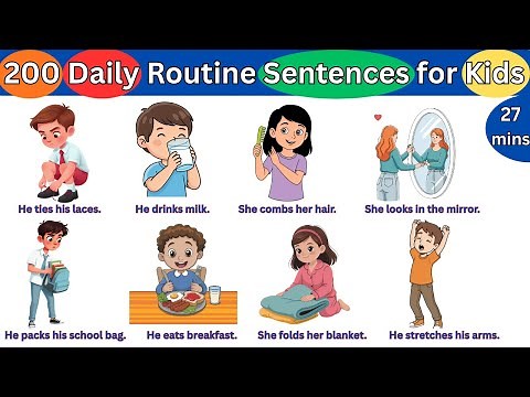 200 Daily Routine vocabulary with sentence | Daily Sentences | Speak with your kids | Action Verbs